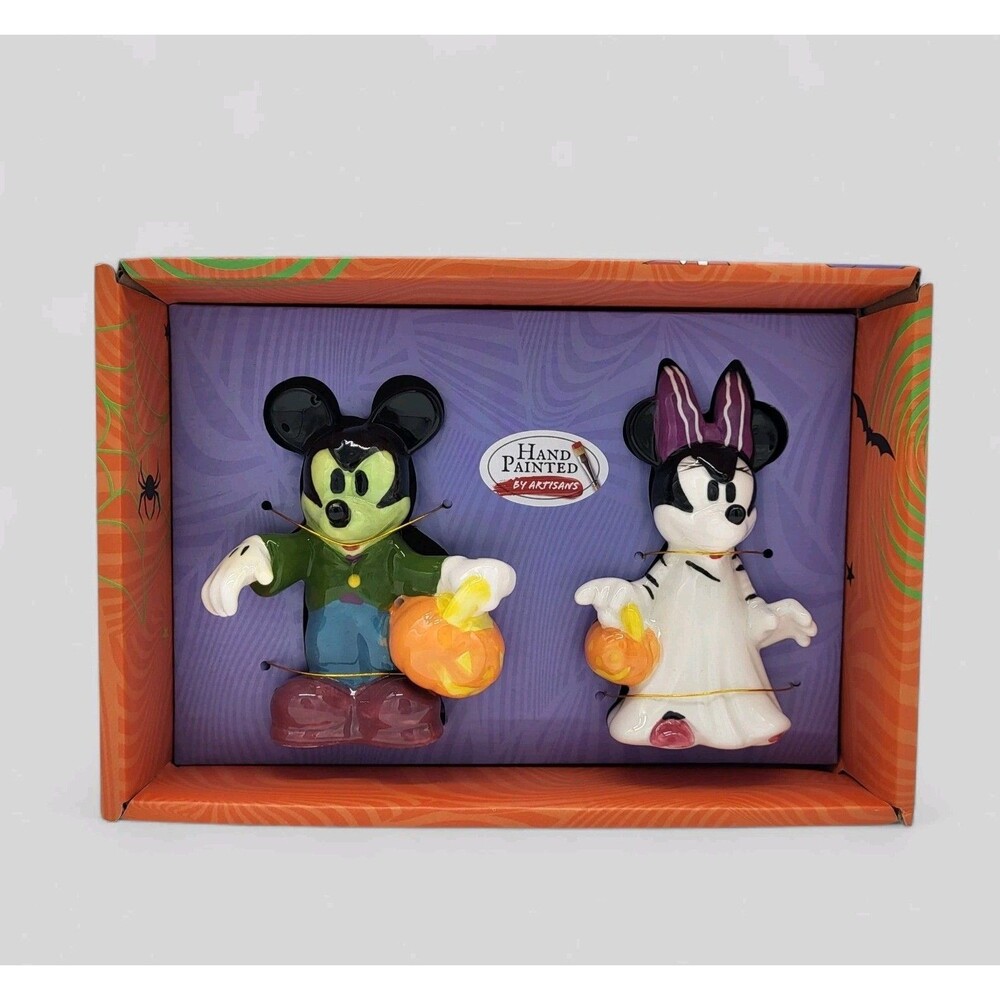 Halloween Disney Mickey Minnie Mouse Frankenstein Salt Pepper Shakers New